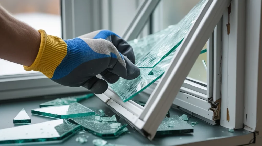 How to Remove Broken Glass from a Vinyl Window