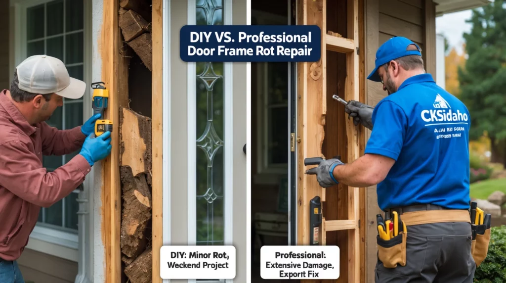 Professional vs. DIY Door Frame Rot Repair in Idaho Falls